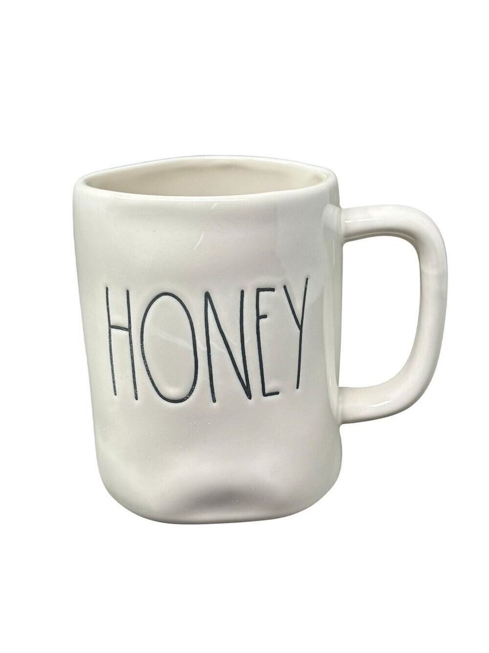 Rae Dunn HONEY Mug Ceramic Large Coffee Cup Magenta LL Farmhouse Gift White New